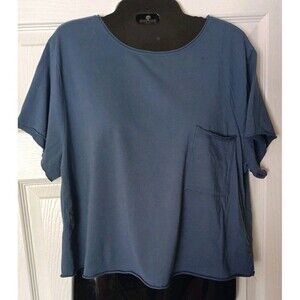 Threads 4 Thought Womens Crop T-Shirt Organic Cotton Modal Sz Large Slug  Blue